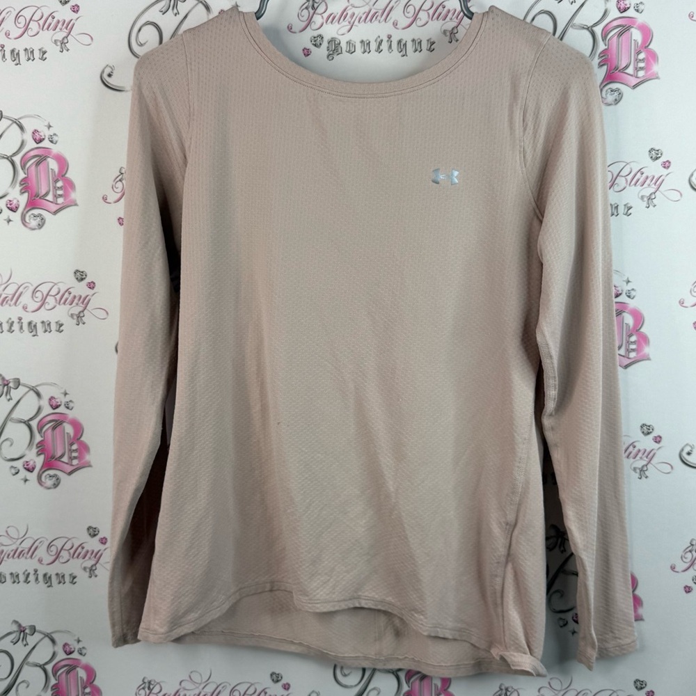 Under Armour long sleeve stretchy top shirt Women's pink Blush Long Sleeve Tee
